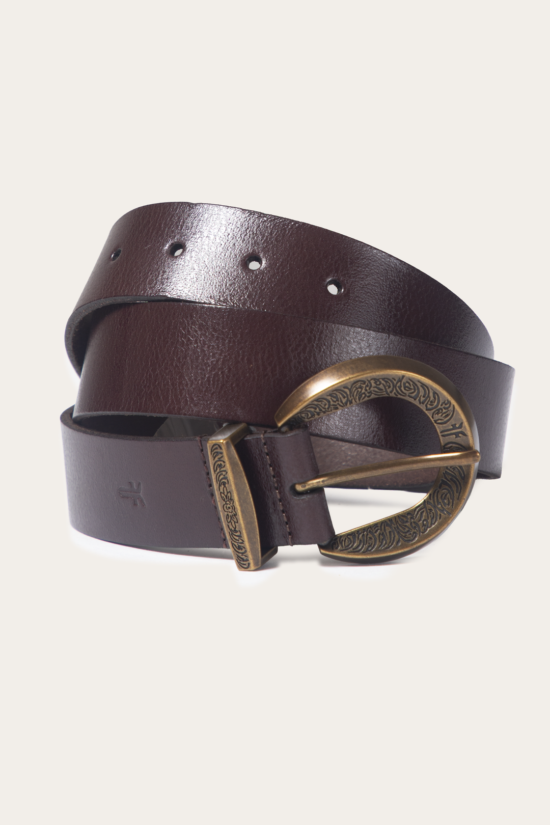 Brown 35mm Engraved Buckle Belt Brown