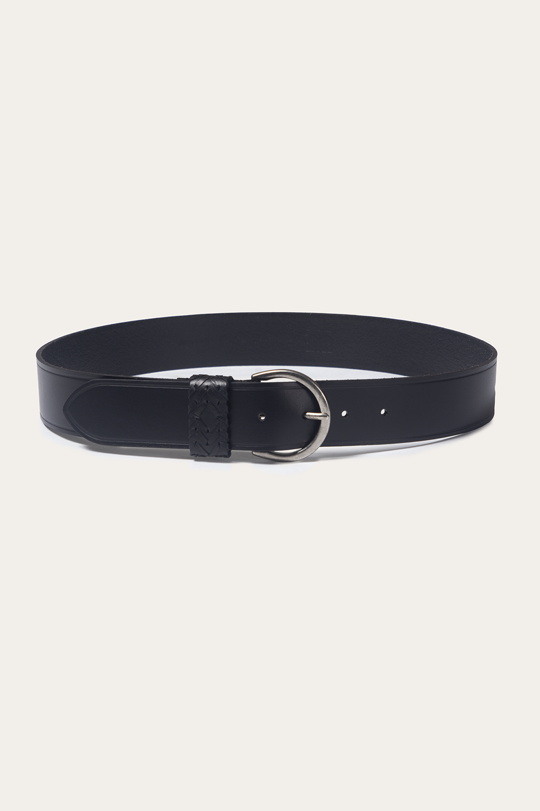 Black 40mm Belt With Woven Keeper Black