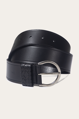 Black 40mm Belt With Woven Keeper Black