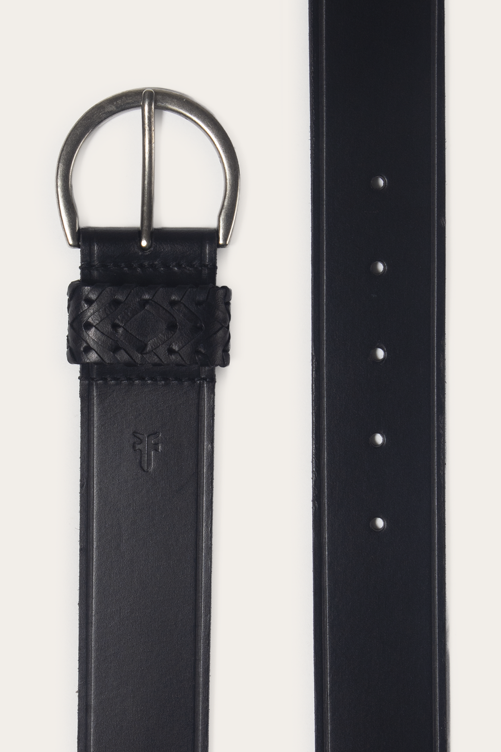 Black 40mm Belt With Woven Keeper Black
