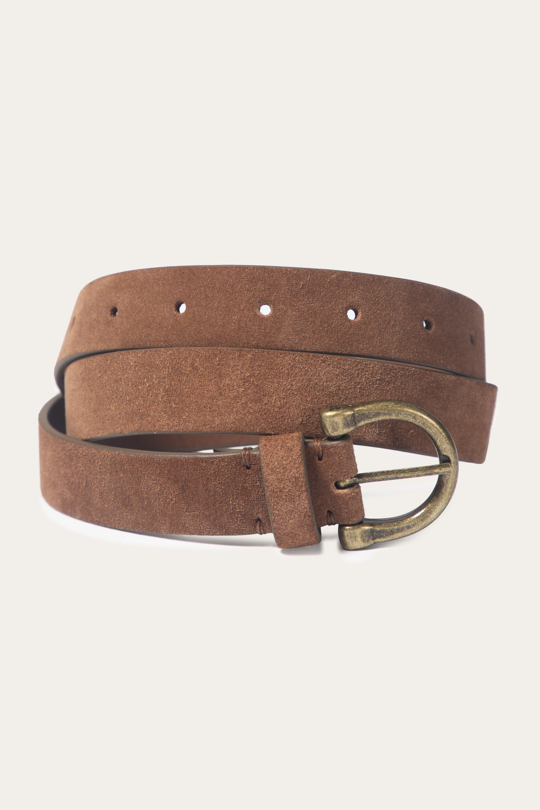 Light Whiskey 25mm Suede Horseshoe Buckle Belt Light Whiskey