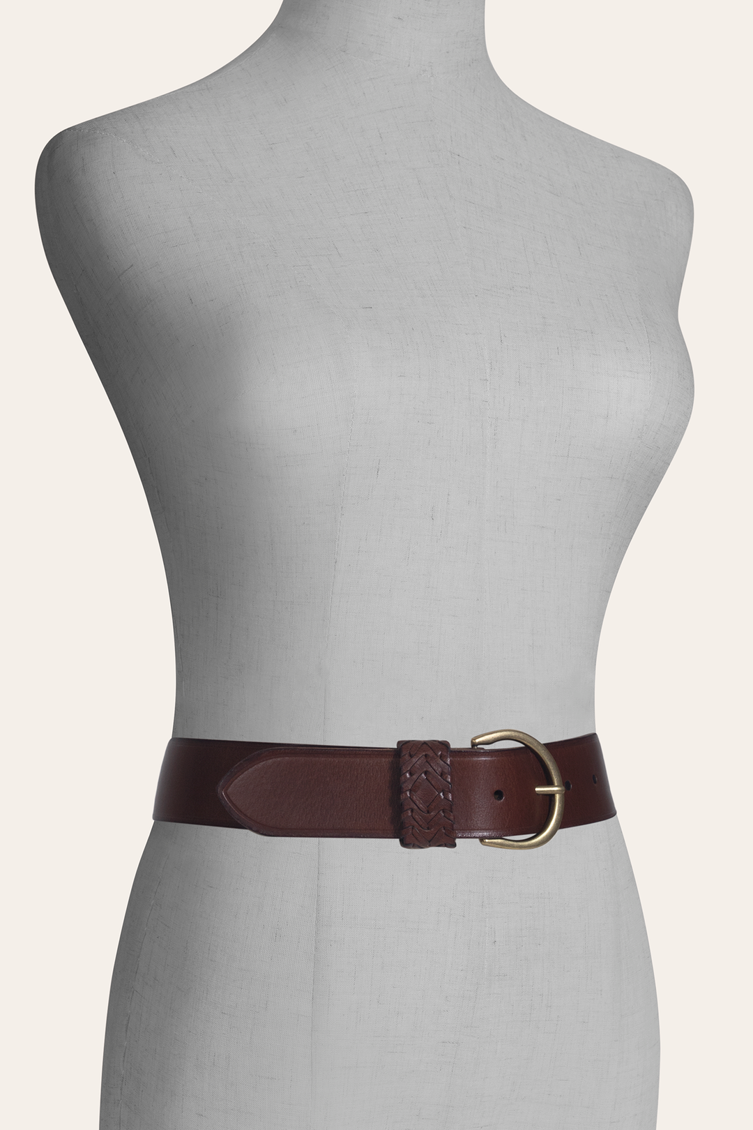 Tan 40mm Belt With Woven Keeper Tan