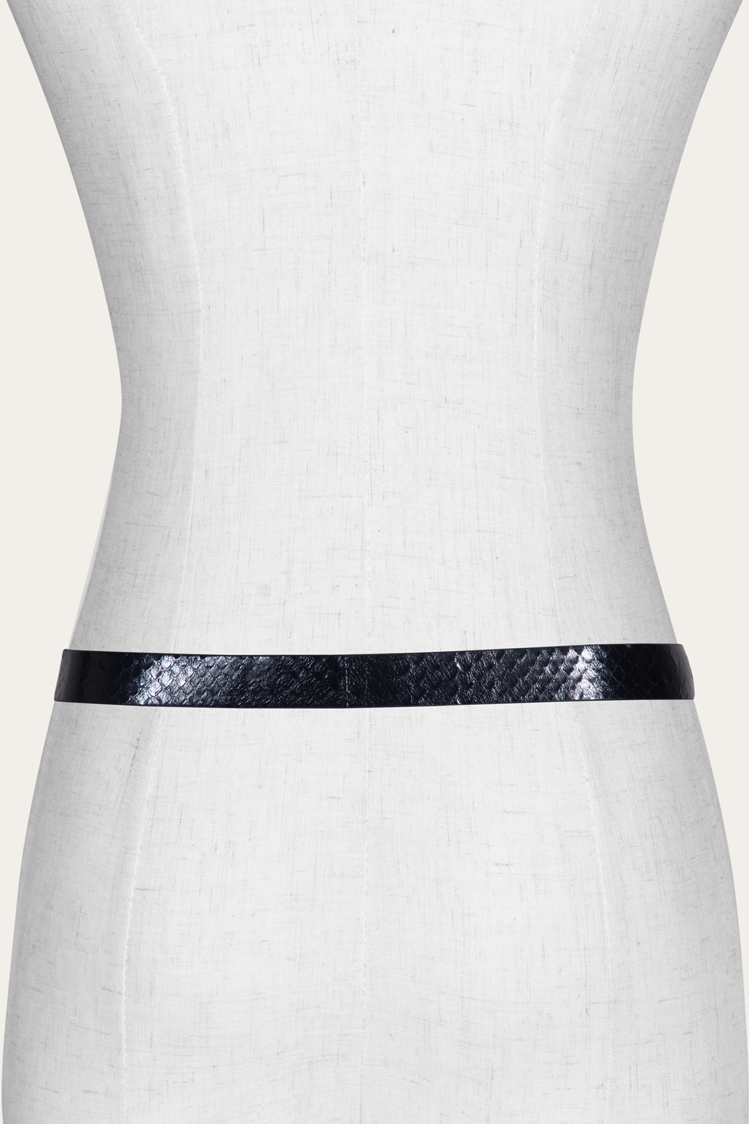 Women’s Black Snake 25mm Horseshoe Buckle Belt With Python Black Snake