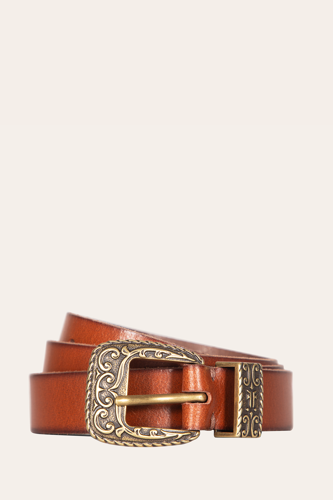 25mm Tan Logo Western Belt Tan