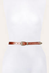 25mm Tan Logo Western Belt Tan