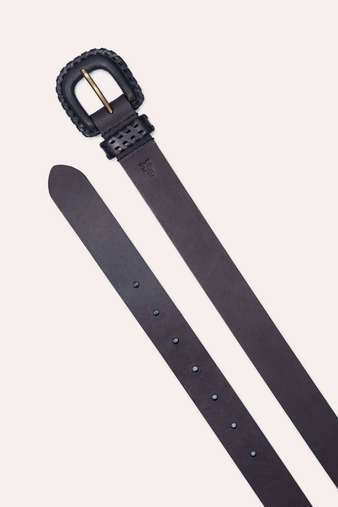 30mm Black Leather Belt With Covered Buckle Black