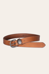 Women’s Beige 35mm Belt With Concho On Loop Beige