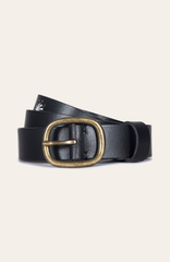 30mm Black Belt With Embroidered Holes Black