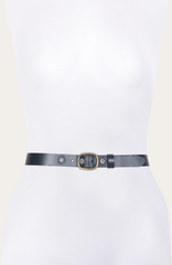 30mm Black Belt With Embroidered Holes Black