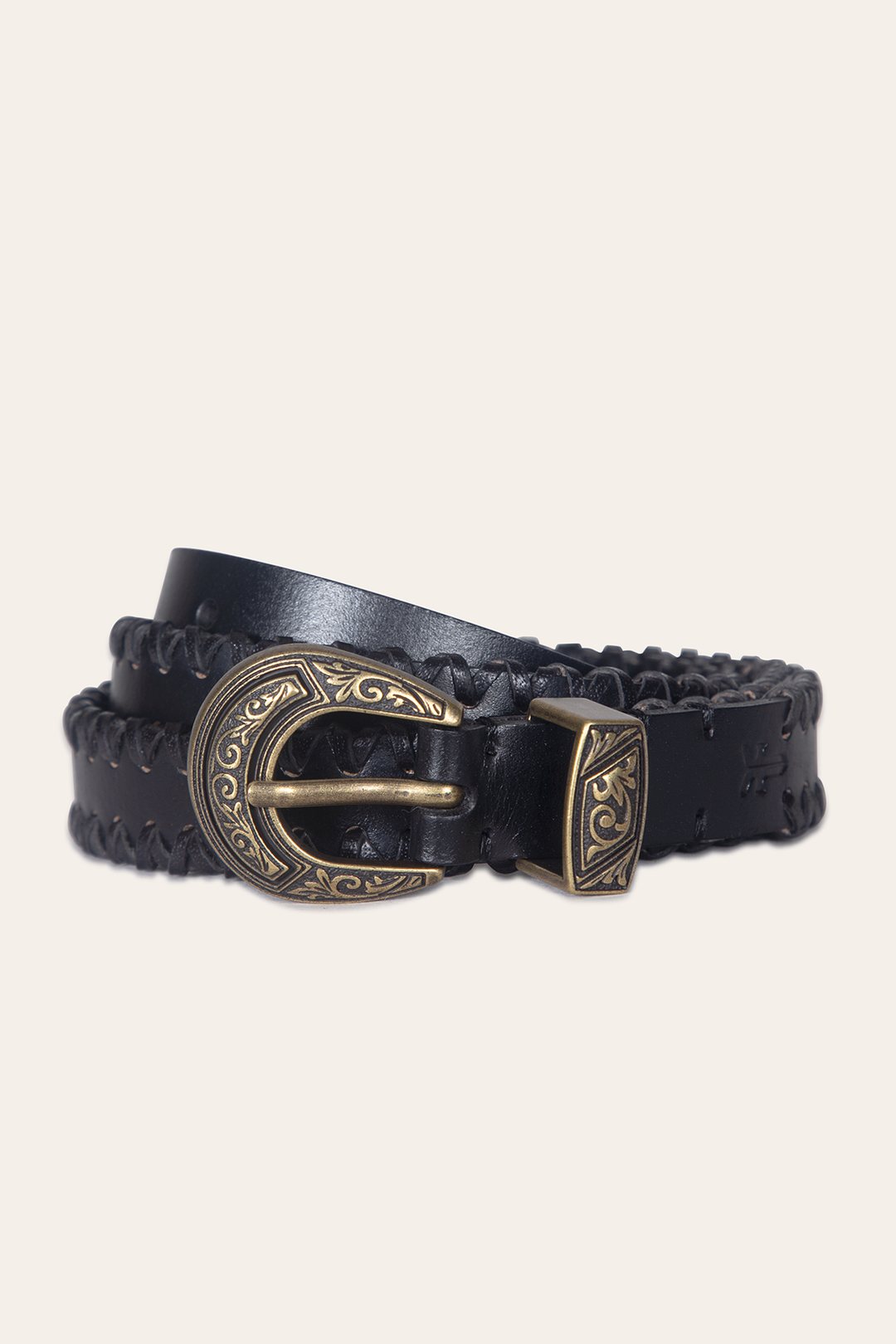 20mm Black Leather Belt With 3-Piece Buckle Set Black