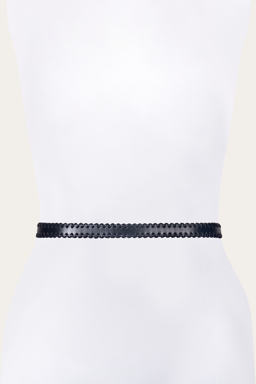 20mm Black Leather Belt With 3-Piece Buckle Set Black
