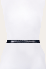 20mm Black Leather Belt With 3-Piece Buckle Set Black