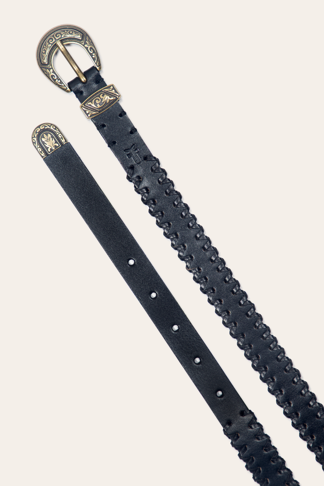 20mm Black Leather Belt With 3-Piece Buckle Set Black