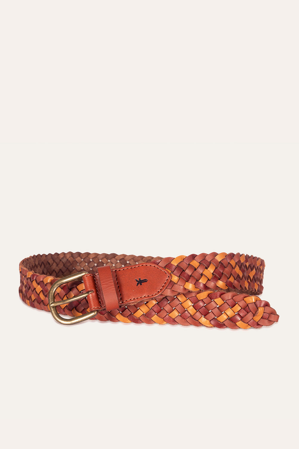 35mm Tonal Woven Leather Belt in Tan Tan