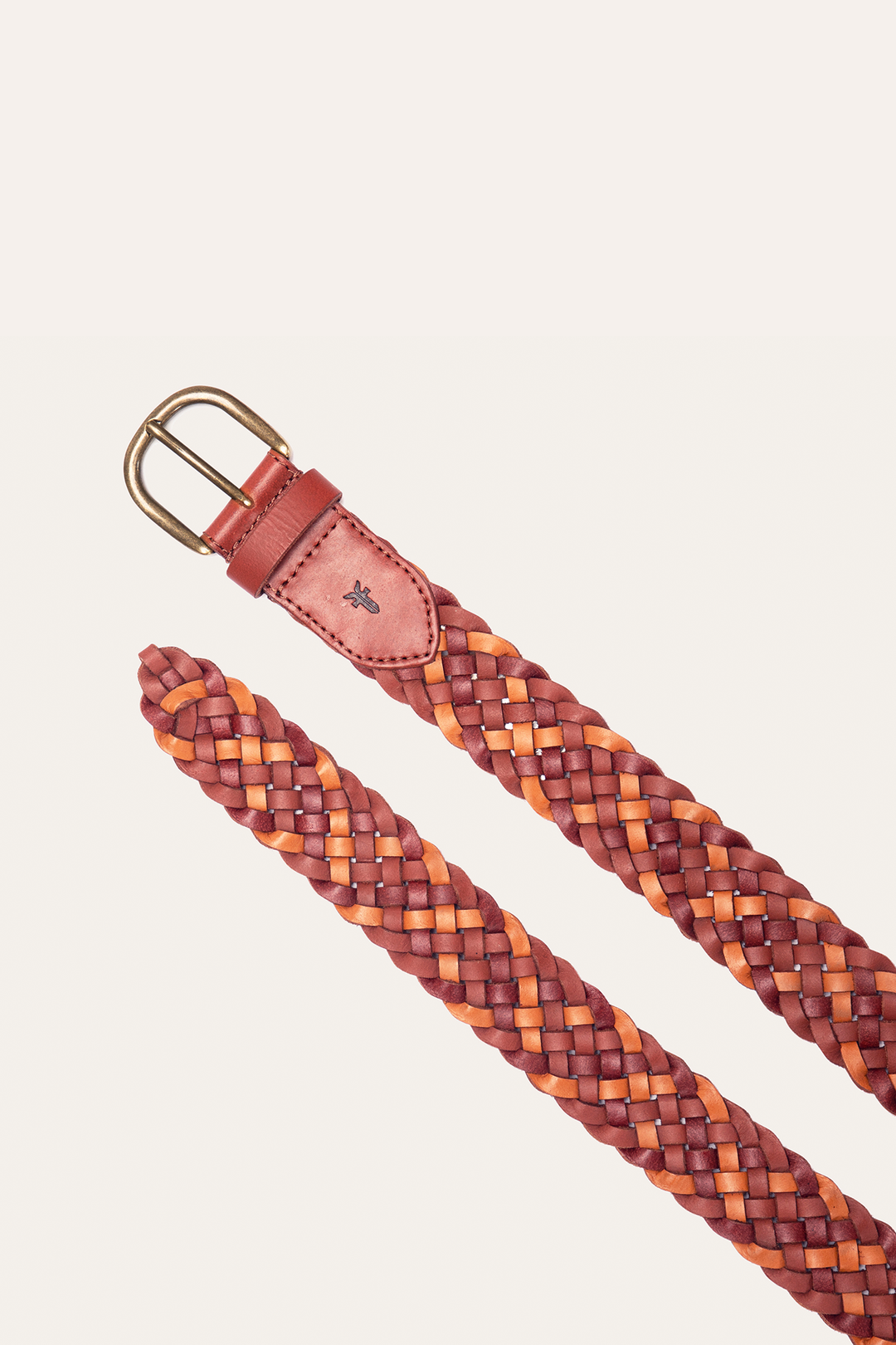 35mm Tonal Woven Leather Belt in Tan Tan