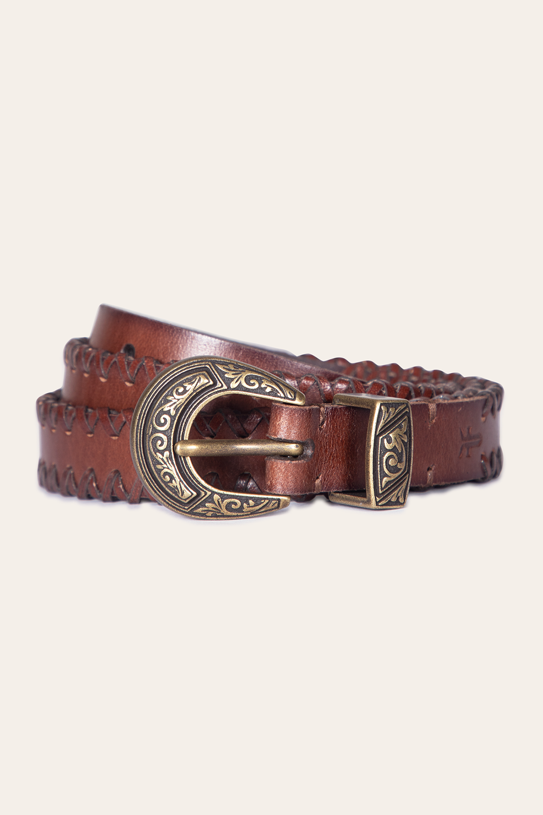 20mm Tan Leather Belt With 3-Piece Buckle Set Tan