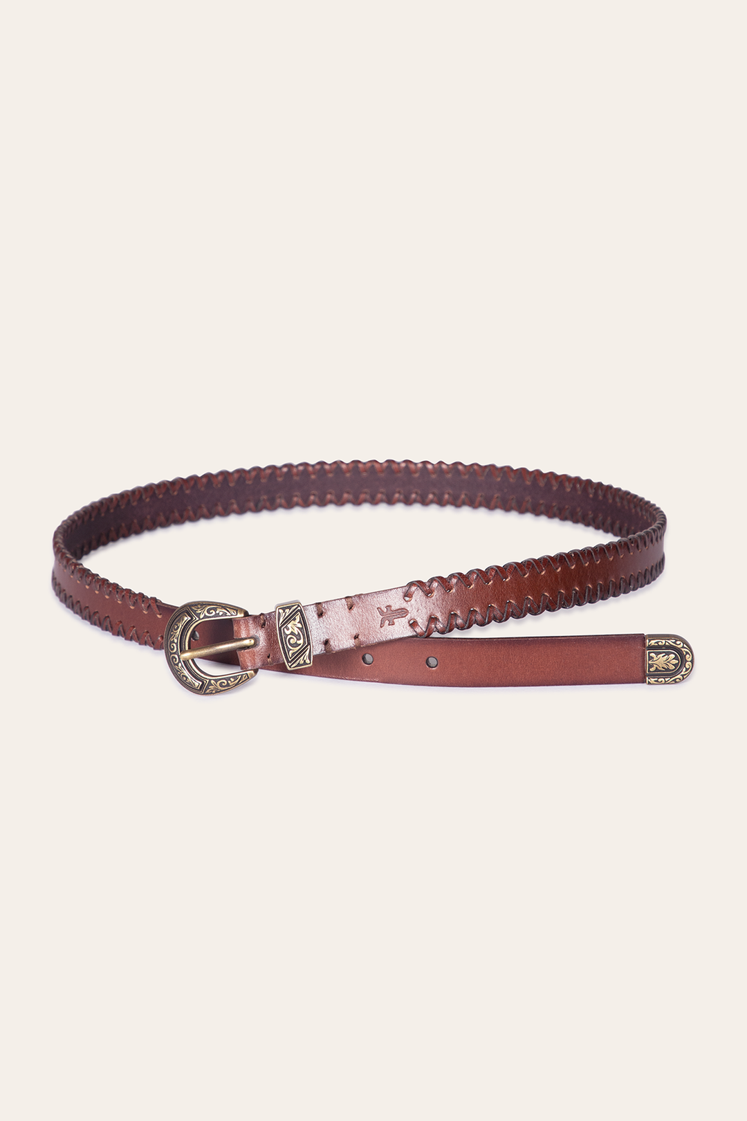 20mm Tan Leather Belt With 3-Piece Buckle Set Tan