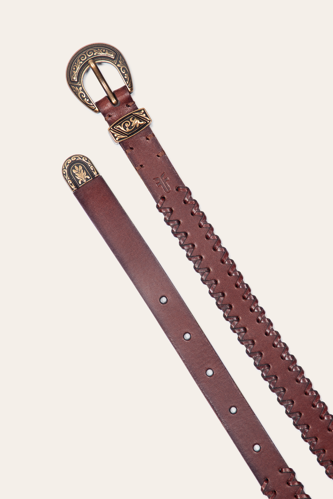 20mm Tan Leather Belt With 3-Piece Buckle Set Tan