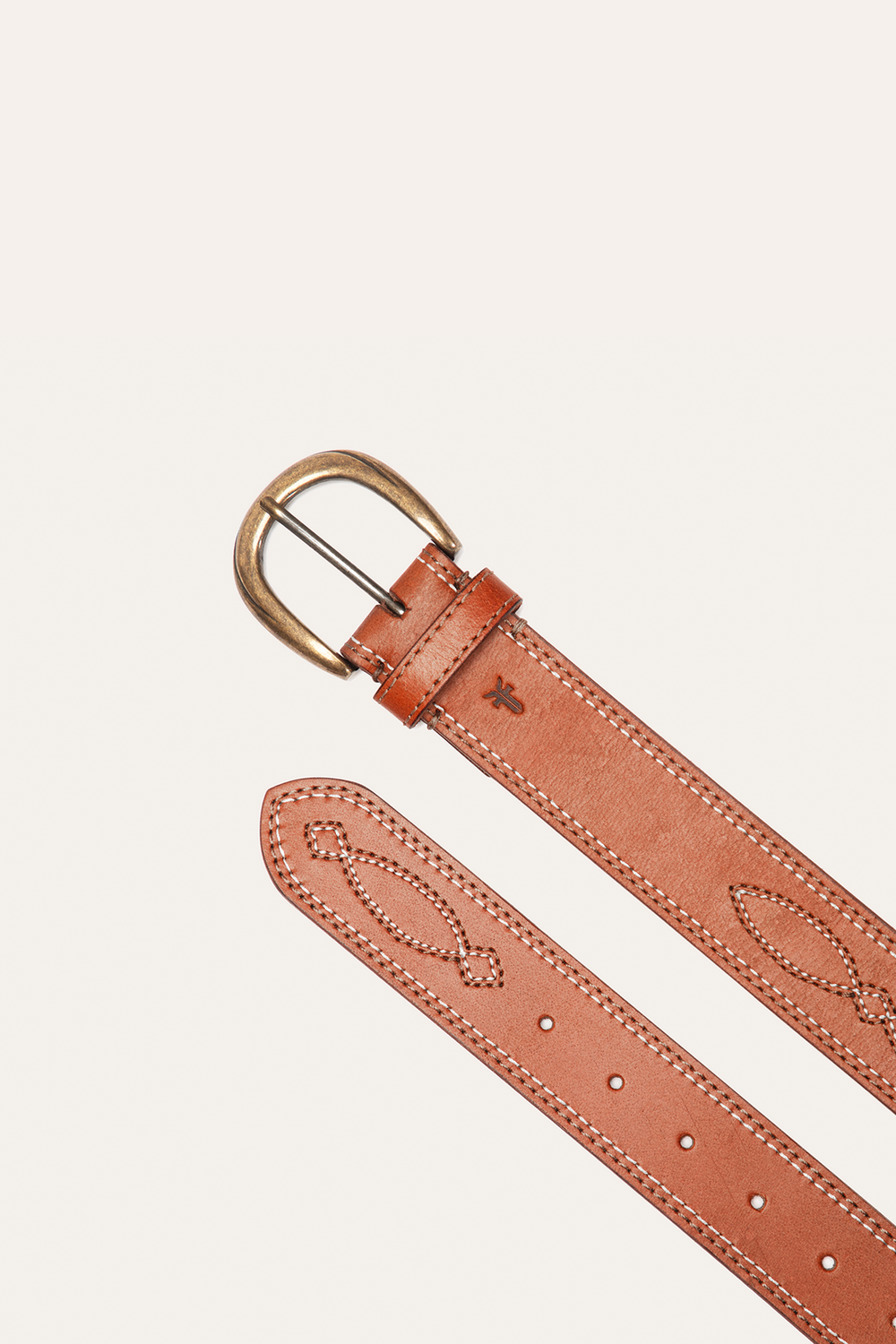 40mm Tan Belt With 2-Tone Stitch Tan
