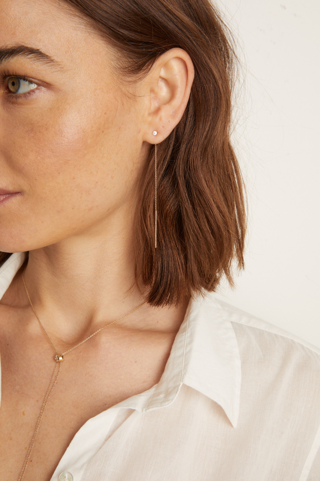 Women’s Lab Grown Diamond Lariat Earrings | Aurate x The Frye Company 14k Yellow Gold