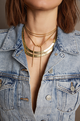 Women’s Bold Herringbone Necklace | Aurate x The Frye Company Yellow Vermeil