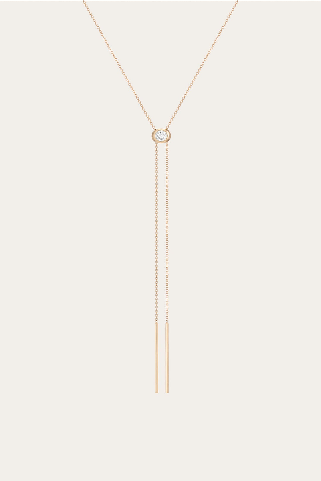 Women’s Lab Grown White Sapphire Bolo Necklace | Aurate x The Frye Company Yellow Vermeil