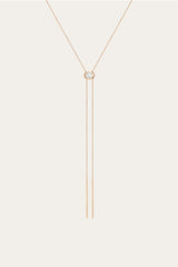 Women’s Lab Grown White Sapphire Bolo Necklace | Aurate x The Frye Company Yellow Vermeil