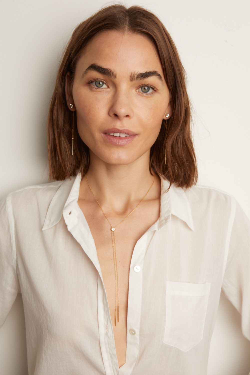 Women’s Lab Grown White Sapphire Bolo Necklace | Aurate x The Frye Company Yellow Vermeil