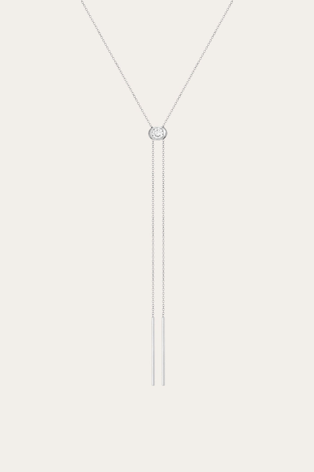 Women’s Lab Grown White Sapphire Bolo Necklace | Aurate x The Frye Company Sterling Silver