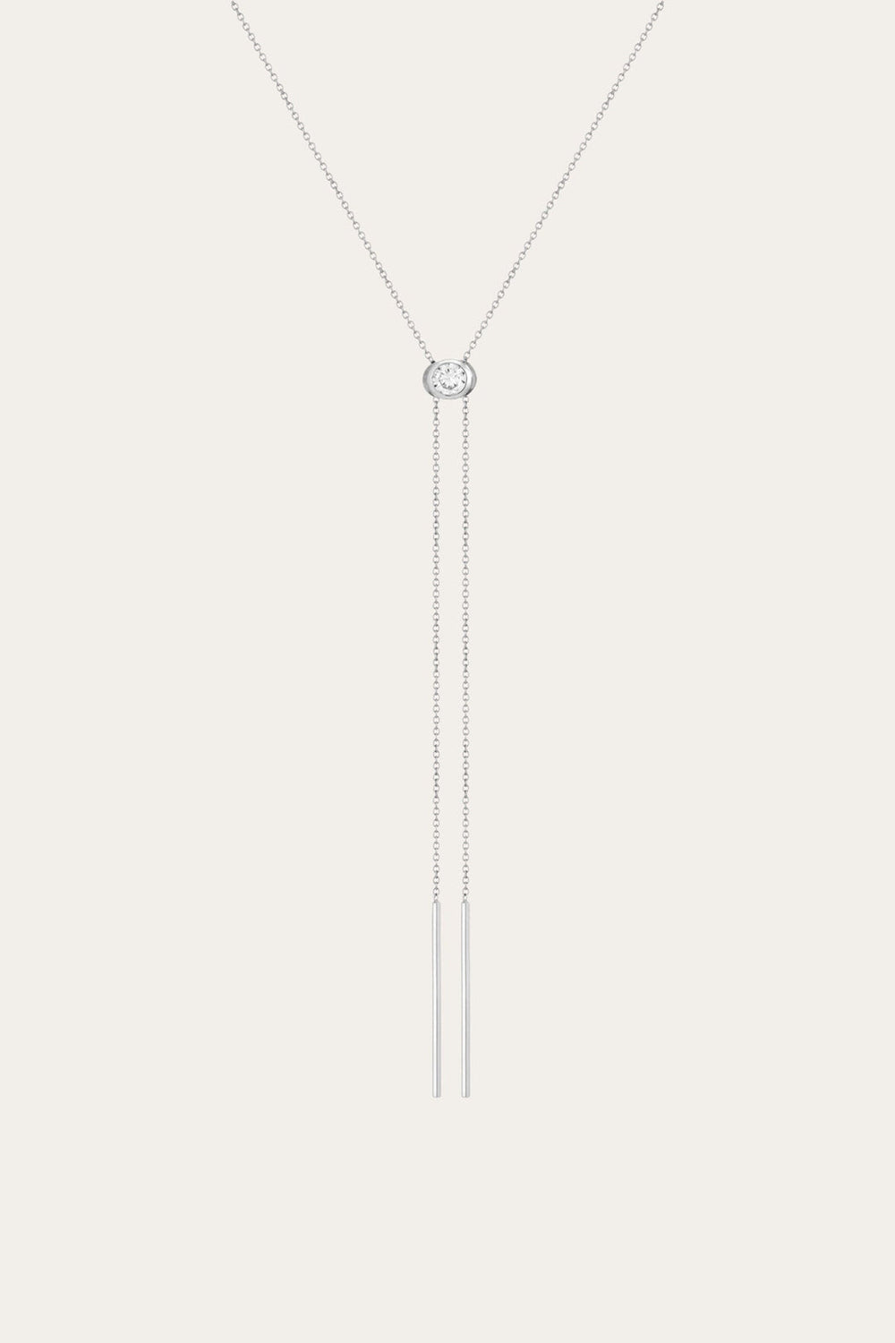 Women’s Lab Grown White Sapphire Bolo Necklace | Aurate x The Frye Company Sterling Silver