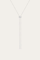 Women’s Lab Grown White Sapphire Bolo Necklace | Aurate x The Frye Company Sterling Silver