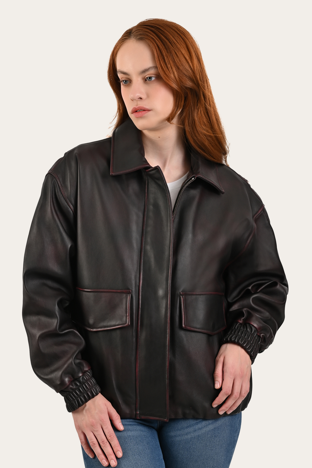 Black Cherry Harper Oversized Bomber Black Cherry