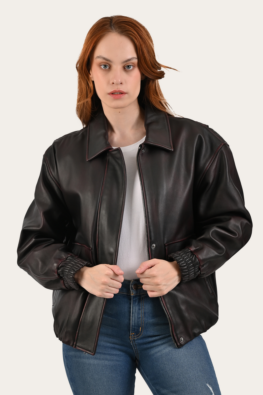 Black Cherry Harper Oversized Bomber Black Cherry