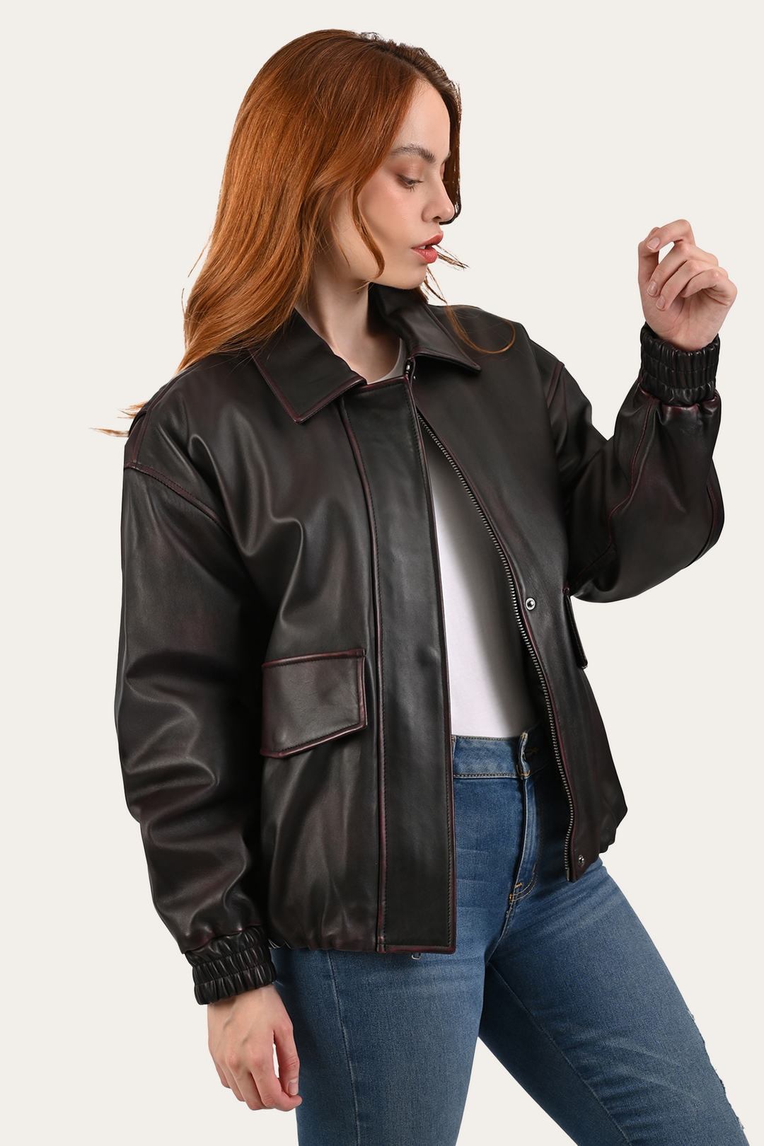 Black Cherry Harper Oversized Bomber Black Cherry