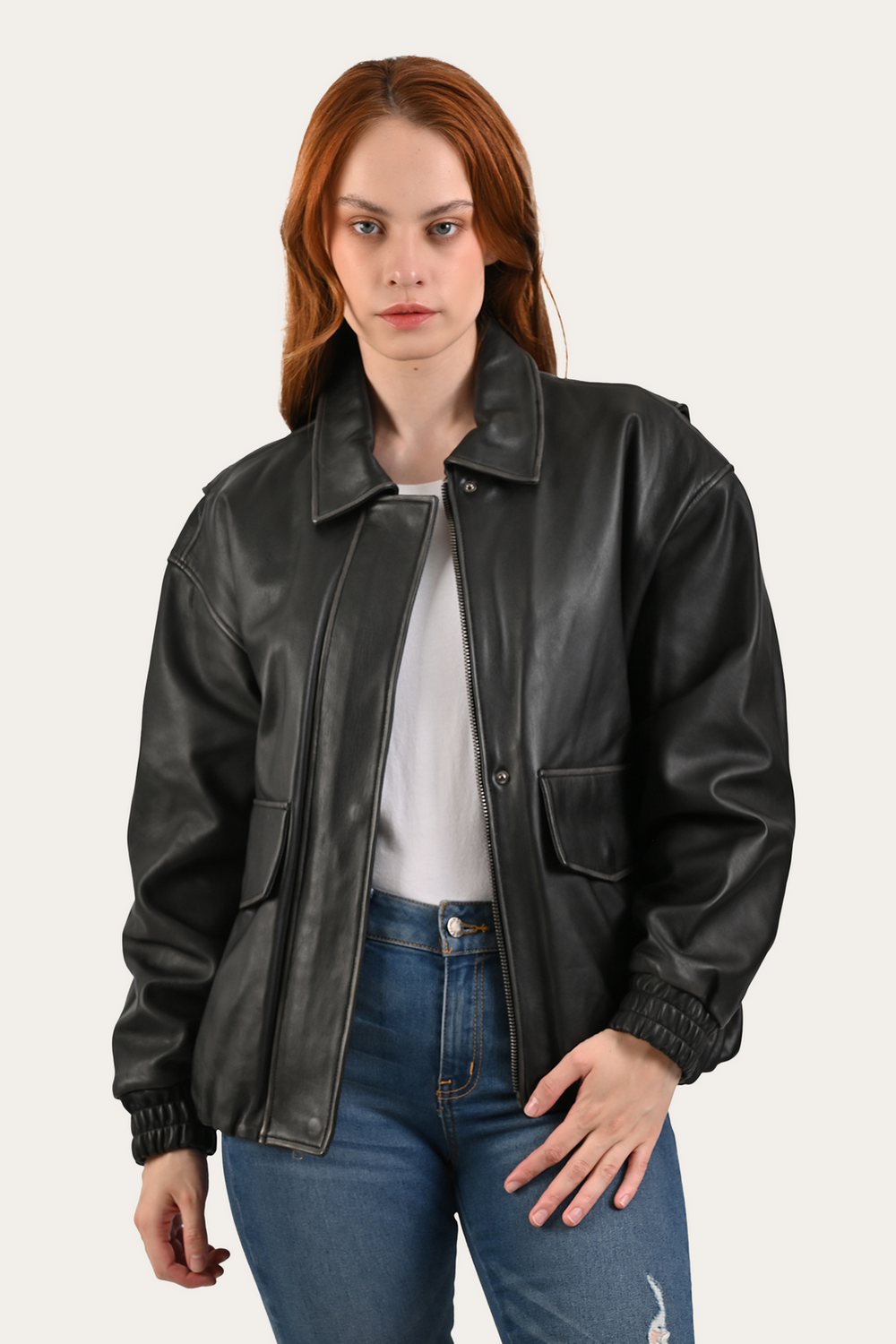 Black Harper Oversized Bomber Black