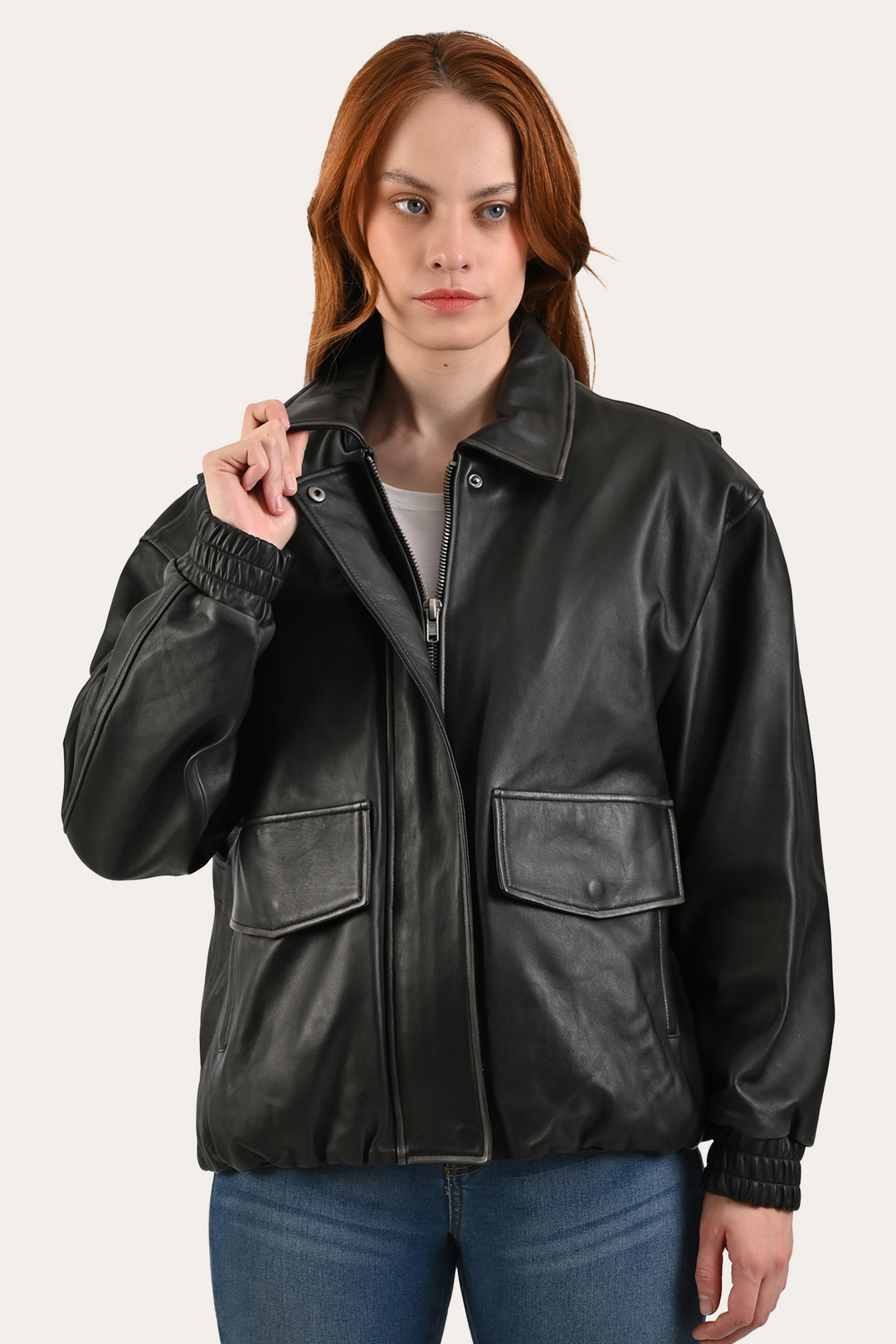Black Harper Oversized Bomber Black