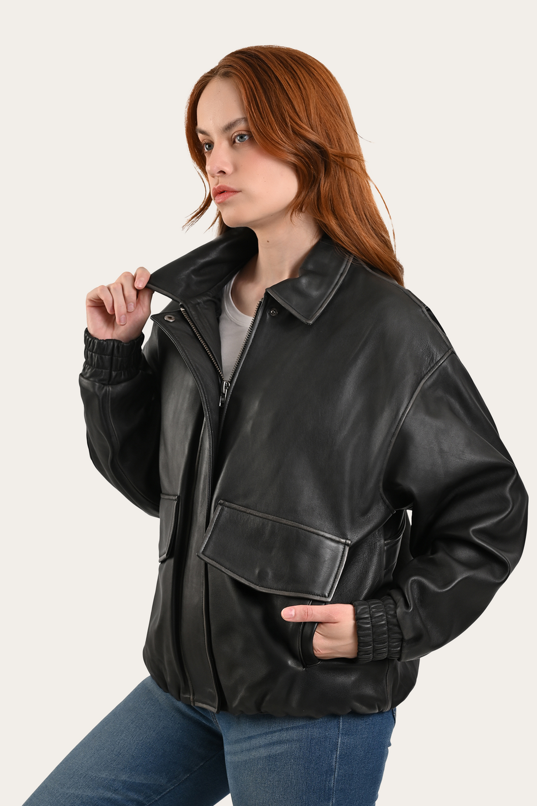 Black Harper Oversized Bomber Black