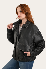 Black Harper Oversized Bomber Black
