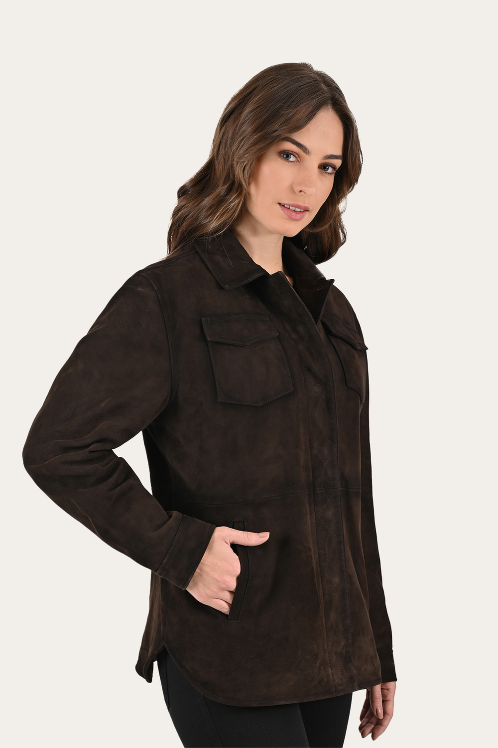 Dark Brown Avett Overshirt Jacket Dark Brown