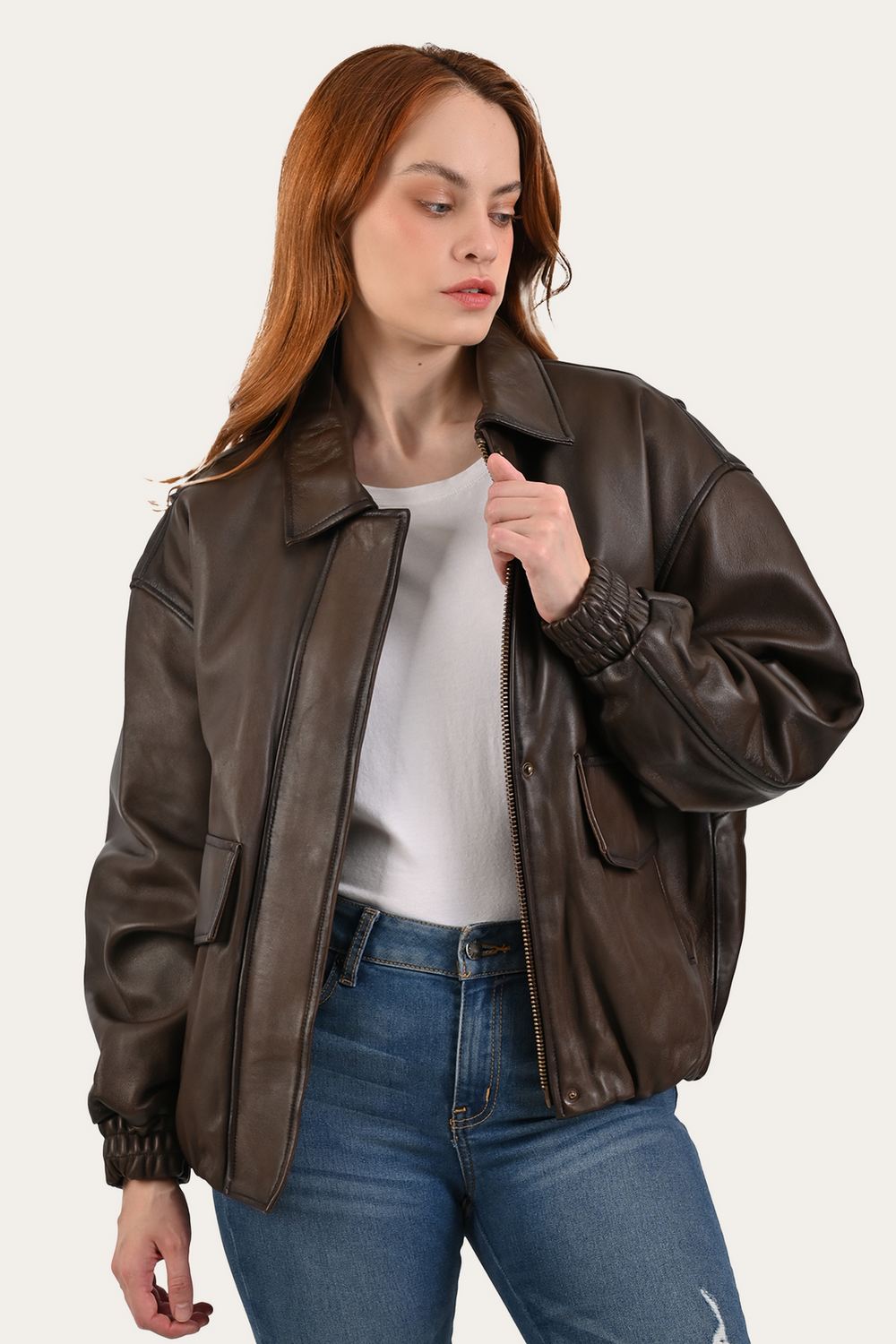Tobacco Harper Oversized Bomber Tobacco