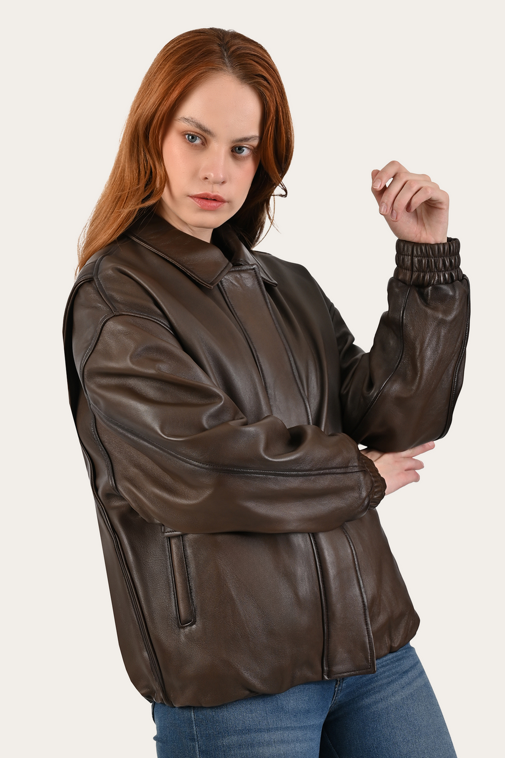Tobacco Harper Oversized Bomber Tobacco