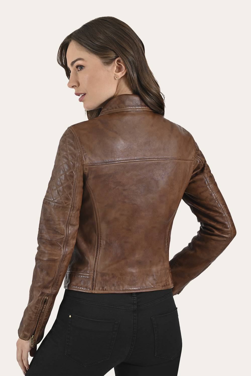 Cordially Modern Biker Jacket Moka Tobacco