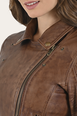 Cordially Modern Biker Jacket Moka Tobacco