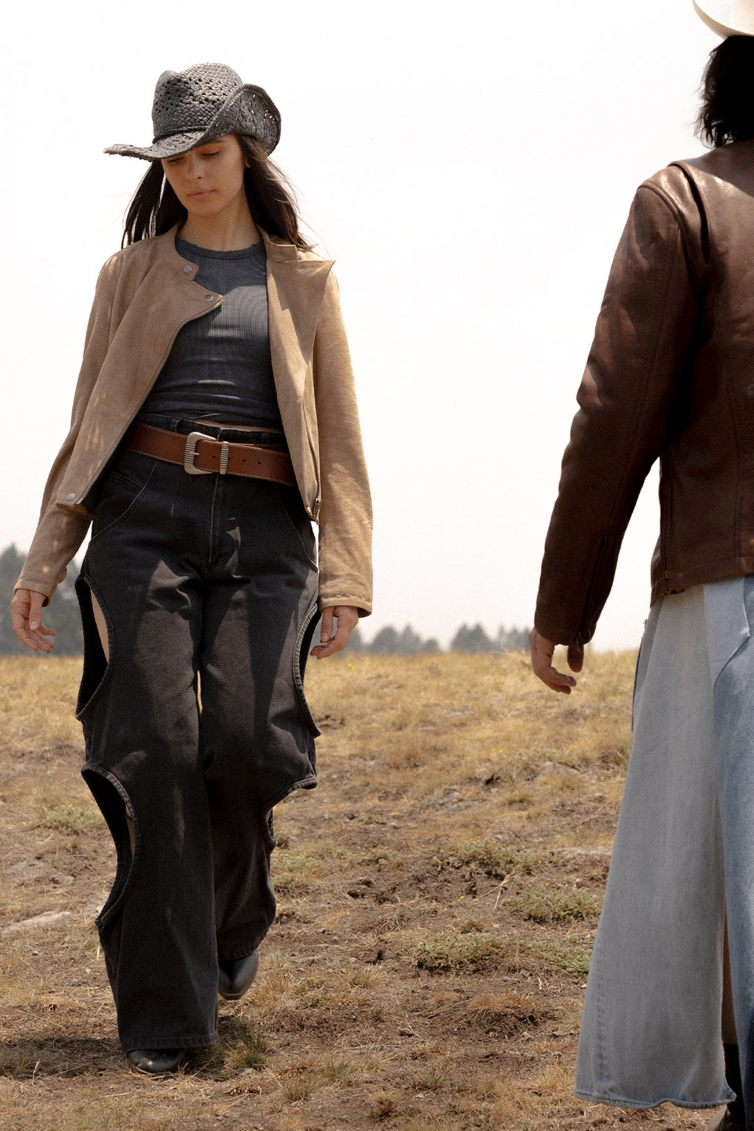 Women’s Taupe Jace Hybrid Biker Racer Suede Jacket Taupe