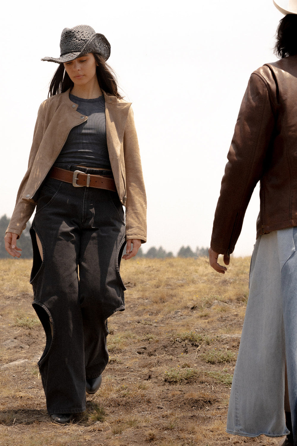 Women’s Taupe Jace Hybrid Biker Racer Suede Jacket Taupe