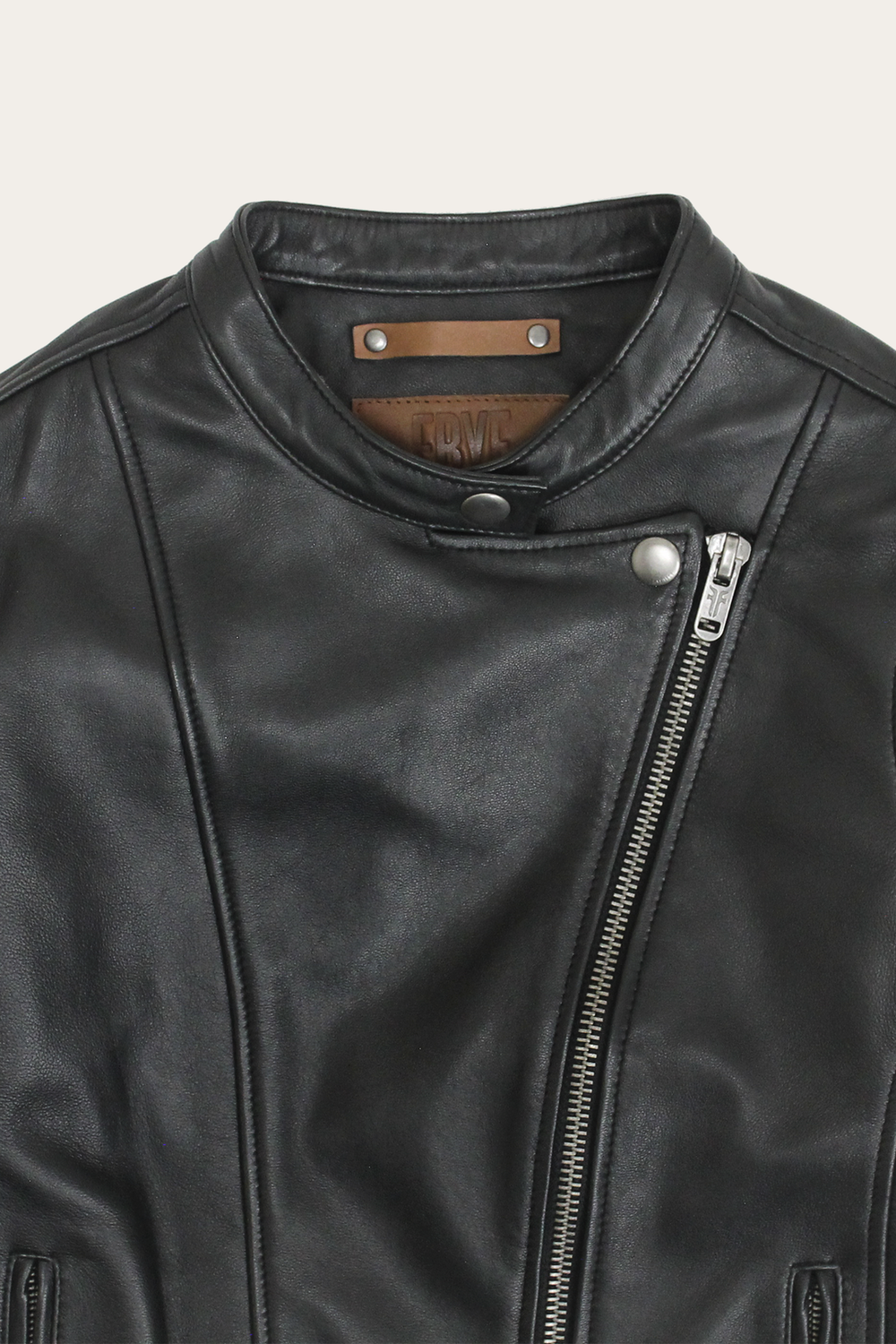 Women’s Black Heathe Leather Racer Jacket Black