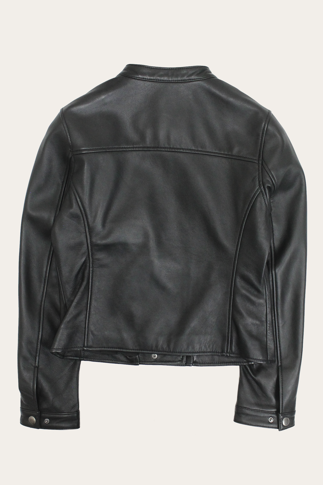 Women’s Black Heathe Leather Racer Jacket Black