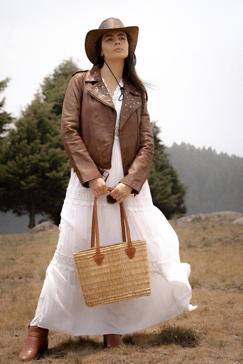 Women’s Tobacco Linc Biker Leather Jacket Tobacco