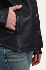 Women’s Black Obadiah Leather Shacket Black