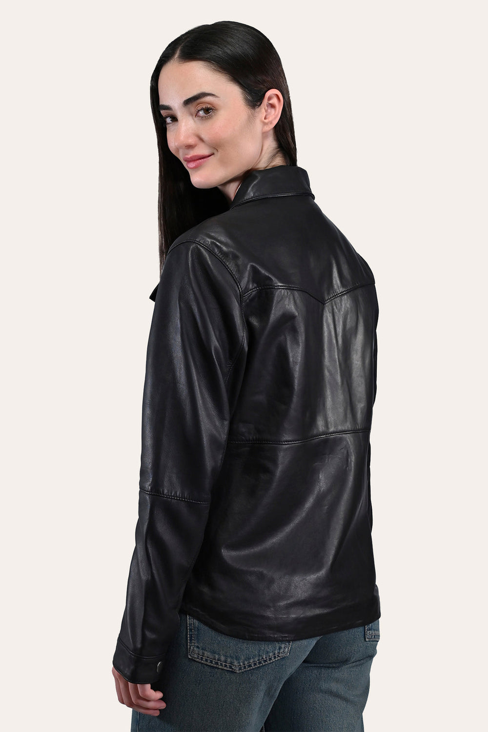 Women’s Black Obadiah Leather Shacket Black